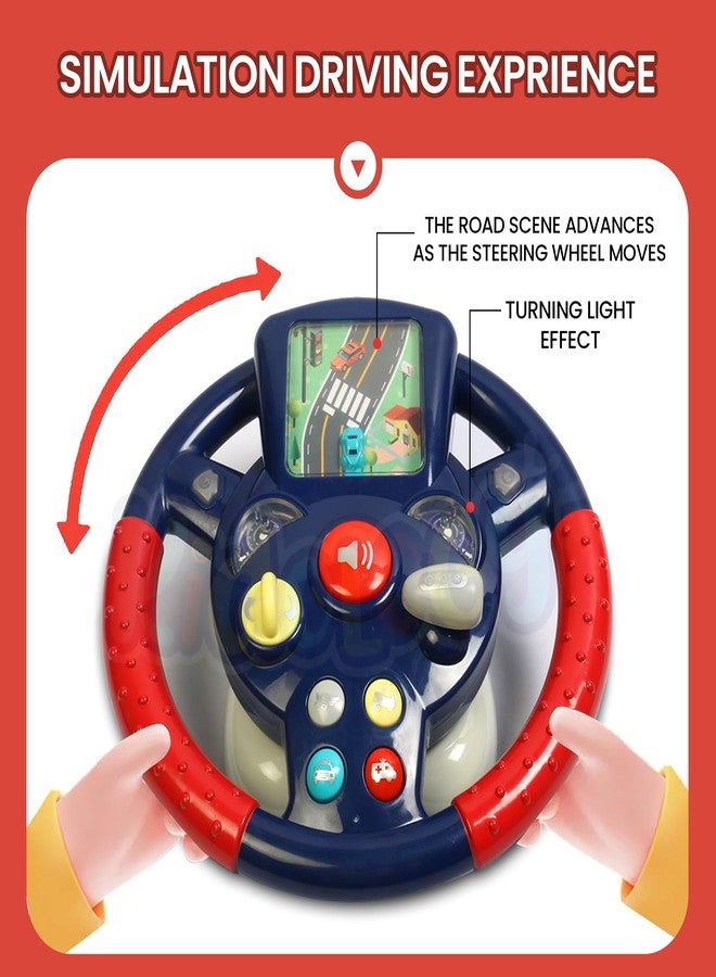 Kidology Musical Steering Wheel Toy for Kids - Pretend Driving with Lights, Music, & Car Key - Multifunctional Backseat Toy with Suction Cup - Interactive Sensory Educational Gift for Toddlers - Image 3